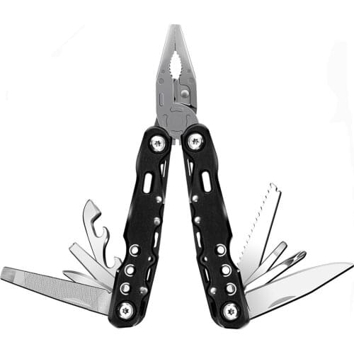 Stainless Steel Multi Folding Plier Pocket Knife with Flat Screwdriver Botter Opener Nylon Sheath for Travel and Camping