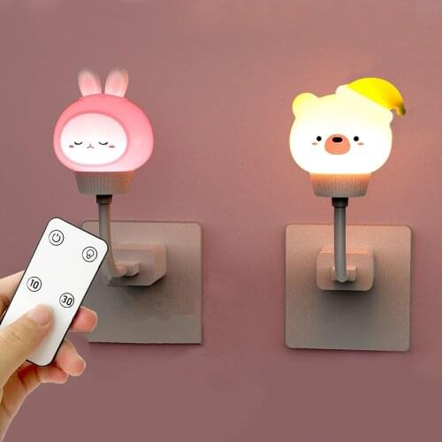Night Light Childrens Lamp USB LED Night Lamp Bear Rabbit For Baby Night Light Bedroom Decor Gift Contact