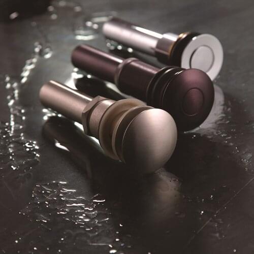 Waste Basin Drainer Round Style Lavatory Faucet Vessel Assembly Pop Up Stainless Steel Bathroom Sink Stopper Drain with Overflow