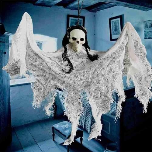 1pc Halloween Hanging Skull Ghost Haunted House Escape Horror Props Ornament Halloween Party Decorations For Home Terror Scary