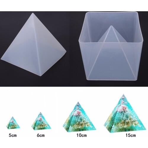 1pc Super Pyramid Silicone Mould Resin Craft Jewelry Crystal Mold With Plastic Frame Jewelry Making Decorative Molds Tools