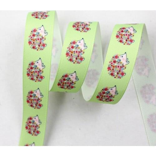 16mm/22mm/25mm/38mm/75mm Big Hedgehog print grosgrain ribbon 10/25/50yards DIY gift wrap sewing wedding decor ribbon