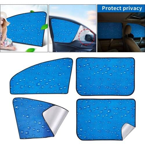 4Pcs Car Magnetic Rear Front Side Window Sunshade Shade, Retractable, Professional Accessories