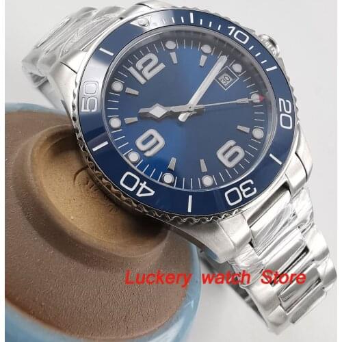 40mm no logo blue dial Luminous saphire glass;blue Ceramic Bezel Automatic movement mens watch-BA85