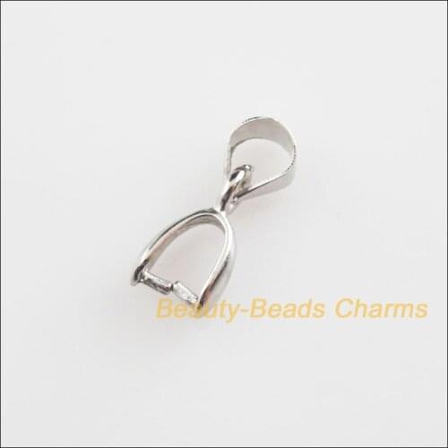 30 New Charms Connectors Heart Buckle Pendants Dull Silver Plated 5.5x14mm