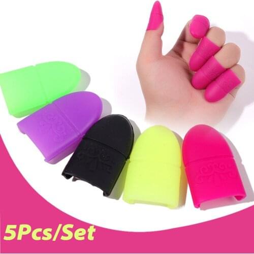 5pcs Nail Art Soak Off Cap Silicone Material Polish Varnish Remover Clean Degreaser Clip Nail Wraps Soaker Caps Manicure Tools
