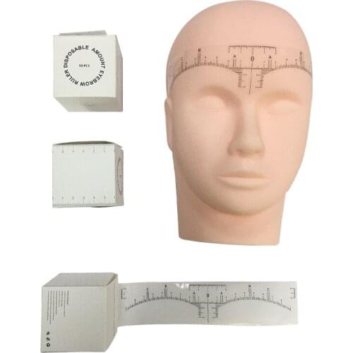 50pcs Eyebrow Stencil Sticker Disposable for Microblading Supplies Permanent Makeup Eyebrow Shaping Tools Tattoo Measure Ruler