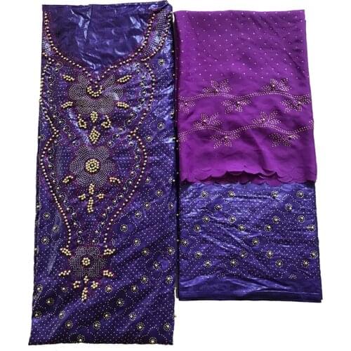 African Fabric 2021 Bazin Riche Fabrics Tissu Africain Broderie Coton Material Beading Ankara Fabrics With Stone 3+2+2 yards/lot