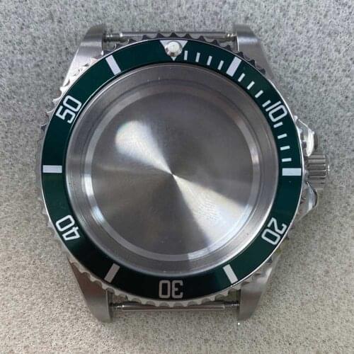 Watch Case 40mm Aluminum Ring Sapphire Flat Glass for NH35/NH36/4R36 Movement