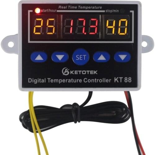 Digital Temperature Controller 12V 24V 220V LED Thermostat Control Switch Module -19~99 C For Incubator NTC Probe Sensor
