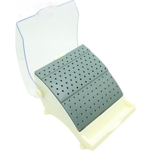 142 Holes Dental Bur Block Holder Dustproof Nail Drill Bit Organizer Diamond Burs Holder Block Disinfection Box for Oral Care