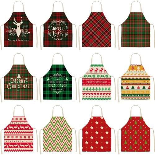 Cotton linen apron creative multiple Russian style apron Christmas Apron dirt resistant sleeveless apron