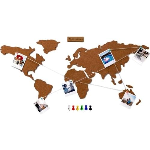 Flamingueo Wood map Mundi wall with bookmarks to hang photos Mapamundi wall cork cork wall map Mundi Wood