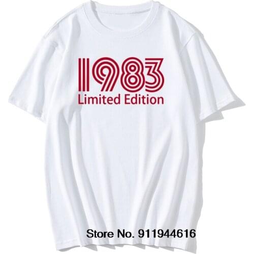 Limited Edition 1983 Funny Graphic T-Shirt Mens Summer Style Vintage Tops Tees Birthday Short Sleeves Normal Streetwear T Shirts