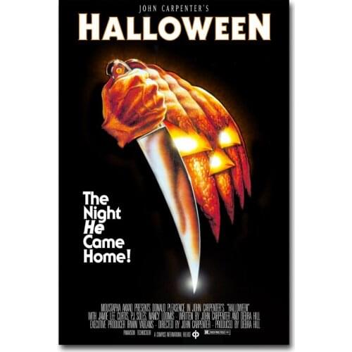 Customized Prints Halloween (1978) Movie Poster vintage Wall Art Canvas Cloth Paintings For Living Room Decor