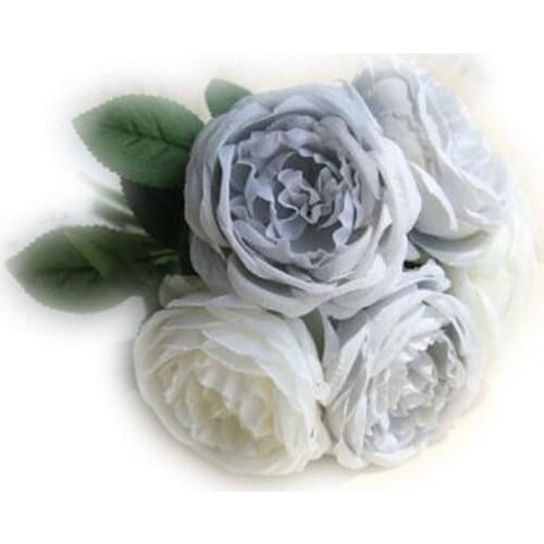 Imitation Rose Fake Flowers Lifelike Wedding Bouquet Vase Flower Home Decoration Wedding Ornament Supplies