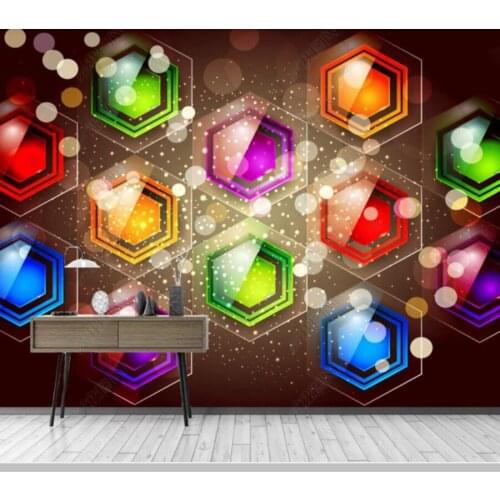 Papel de parede abstract color square geometric modern 3d wallpaper,living room bedroom wall papers home decor bar KTV mural