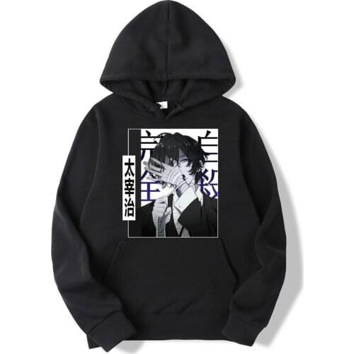 2021 Fashion Japanese Anime Bungou Stray Dogs Hoodie Sweatshirt Super Cool Dazai Osamu Peinr Hoodies Men Oversized Hip-hop Hoody