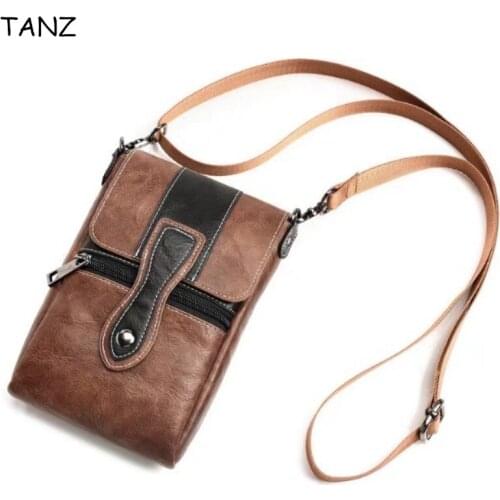 TANZ Luxury Leather Men Bag Casual Business Leather Mens Messenger Bag Vintage Mens Crossbody Bag bolsas male Package waist bag