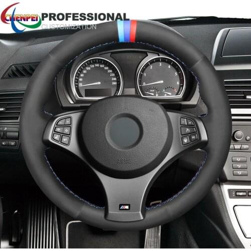DIY Hand-Sewn Non-Slip Synthetic Suede Steering Wheel Cover For BMW E83 X3 M Sport 2010 Car Interior Accessories