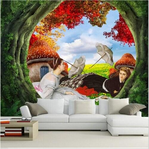 Custom 3D mural,3 d painting, two beautiful girls papel de parede ,living room TV wall bedroom wallpaper