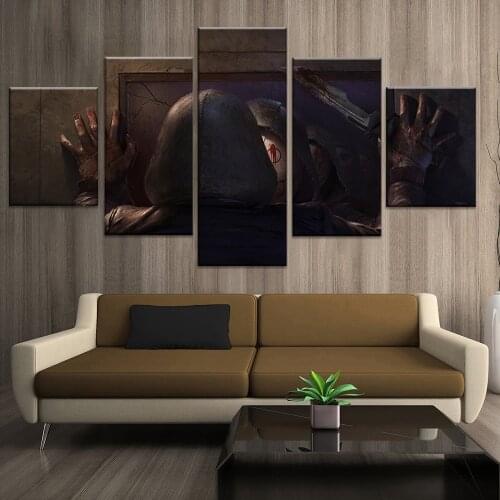 Canvas Prints Pictures Wall Artwork 5 Panel Dead By Daylight Game Painting Home Decoration Modular Poster For Bedroom Framework