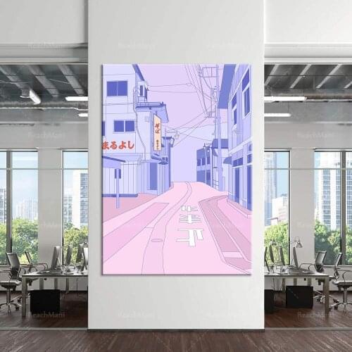 -Printed posters in Japanese landscapes