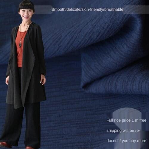Thick solid color linen double layer retro linen jacket trousers linen fabric sewing fabric factory shop not out of stock