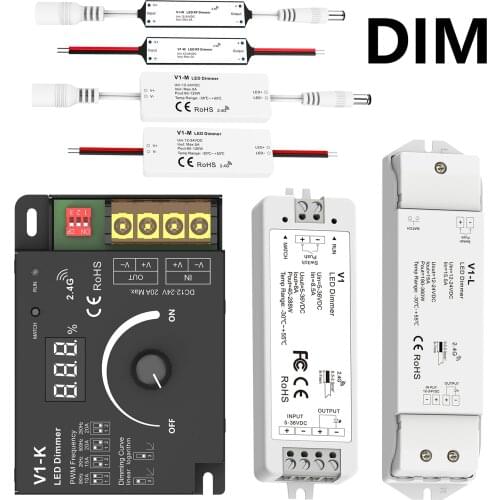 High Quality High Power DIM LED Controller For LED Strip Lights Dimmer 2.4G RF Wireless 5V 12V 24V 36V 3A 5A 20A