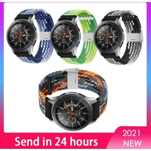 20mm 22mm Watchband For Huawei Watch 3 Pro/GT2 pro Adjustable elastic Bracelet For Samsung Watch 3 active 2 Braided Nylon strap