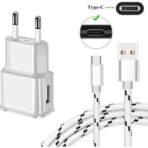 2M Type C USB Charger nylon wire 5V 2A Wall adapter For Samsung Galaxy S9 A9 A6S A8 2018 Leagoo S8 Pro Nokia 6.1 Plus 7 LG G5 G6
