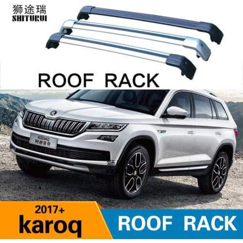 SHITURUI 2Pcs Roof Bars for SKODA Kodiaq NS7 2016-2020 SUV Aluminum Alloy Side Bars Cross Rails Roof Rack Luggage Carrier
