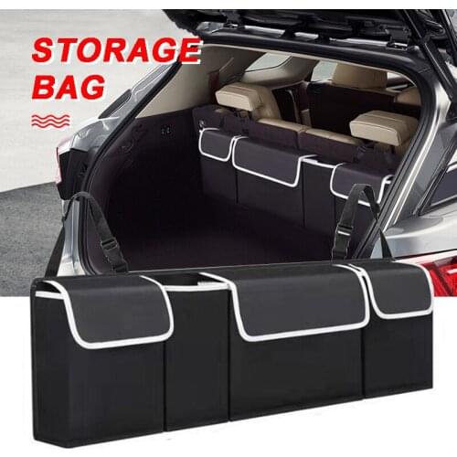 4 Pockets Back Seat Storage Bag Car Trunk Organizer Multi Hanging Nets Pocket Trunk Case Oxford Cloth Bags Interior Accessories