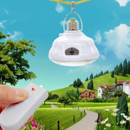 Round remote control solar light Dual-use lighting bulb 24LED high brightness Light control emergency light