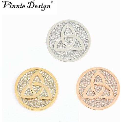 Vinnie Design Jewelry New Crystal Coin Disc fit in 35mm Coin Holder Pendant Ireland Design 5pcs/lot