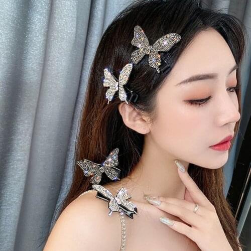 MISANANRYNE Simple Fashion Super Fairy Full Crystal Butterfly Hairpin Women Rhinestones Hair Clip Girls Hair Jewelry Accessories