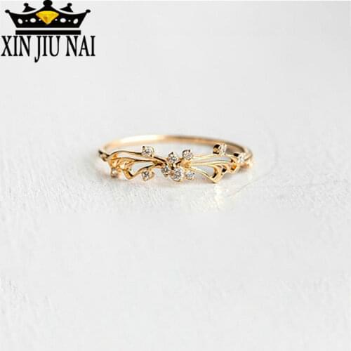Gold Color Butterfly Simple Classical Zirconia Wedding Engagement Ring For Woman Girls Austrian Crystals Gift Rings Size6-11