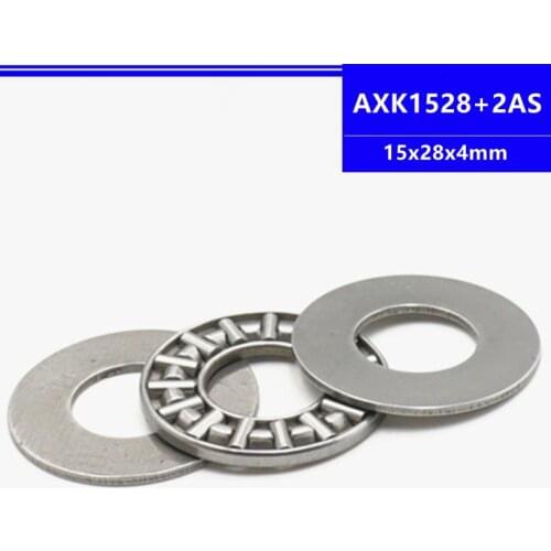 100sets/bag 15*28*4mm Plane Thrust Needle Roller Bearing AXK1528 AXK1528+2AS 15x28x4mm needle roller bearing with washer