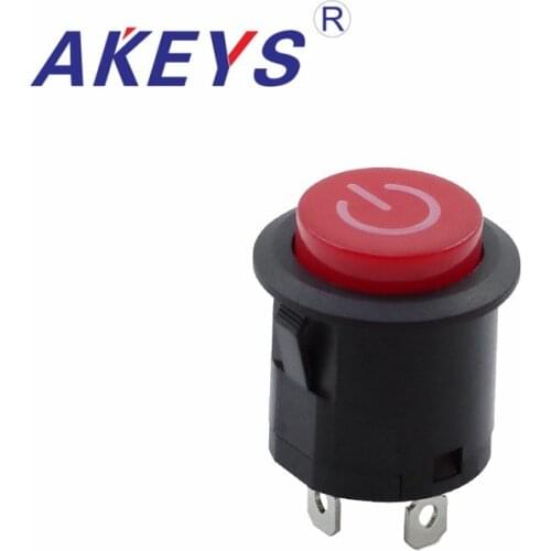 10PCS DS-422AD 18mm red Round head self-latching electric bus push button lockout switch