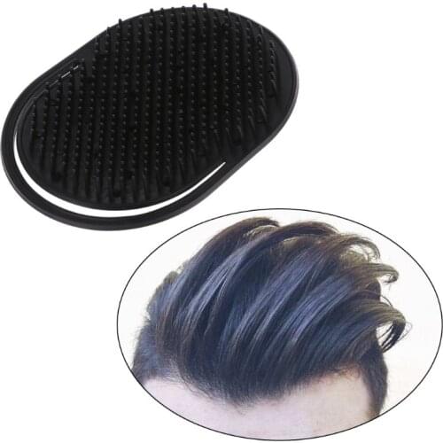 2 Pcs Pocket Travel Hair Comb Brush Men Beard Mustache Palm Scalp Massage Black