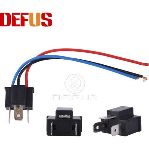 2x H4 Headlight Extension Cable 3 Lead Wiring Car Plug Adapter Holder Wire Connector Halogen Bulb Socket Electricity Power Cable