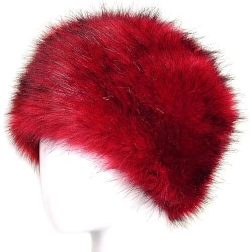 5 Colors Winter Warm Stretch Fluff Hats Soft Ear Protect All-match Women Faux Fur Cute Lovely Casual Cap