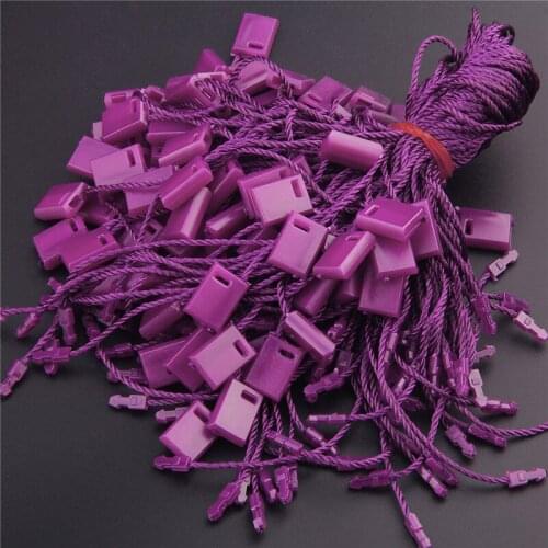 500pcs/lot 7'' garment hang tag string purple hang tag cord for garment stringing price tag