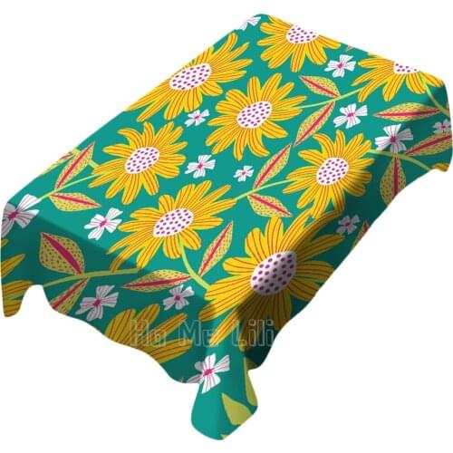 Seamless Flowers Design Rectangle Tablecloth Picnic Bbq Kitchen Dining Decoration