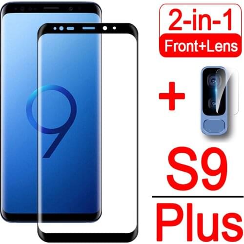 For samsung s9 plus case phone s9plus cover galaxy s 9 9s 9splus samsungs9 galaxys9 with camera lens protector film glas 2in1