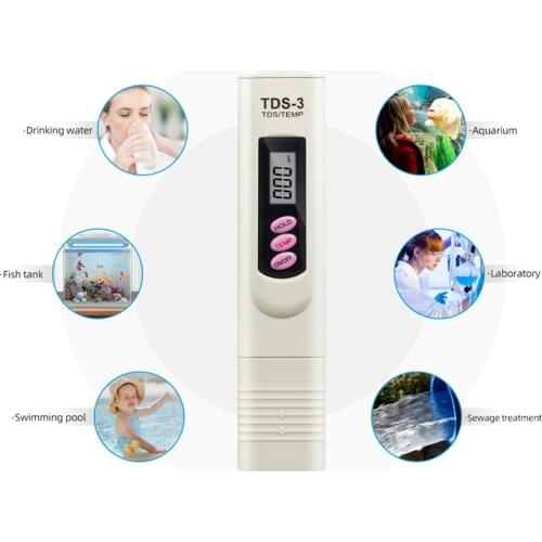 10pcs/lot Digital TDS Meter Tester calibrate by HOLD TEMP BOTTONFilter Water Quality Purity tester 20%Off