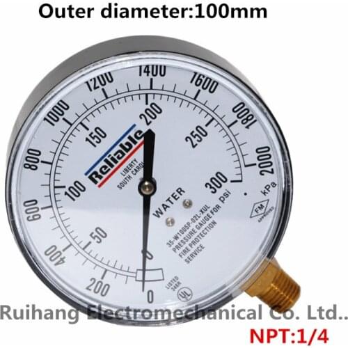 Fire pressure gauge 35-W1005P-02L-XUL 300PSI/2000KPA