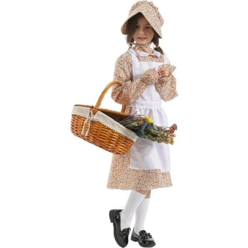 Childrens Cosplay Costume Halloween Party Role-Playing Yao Lesi Little Girl Dress Peasant Woman Fresh Field Stage Clothes