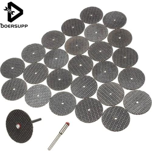 25pcs/set Metal Cutting Disc for Dremel Grinder Rotary Tool Circular Saw Blade Wheel Cutting Sanding with 1pc Mandrel Accessory