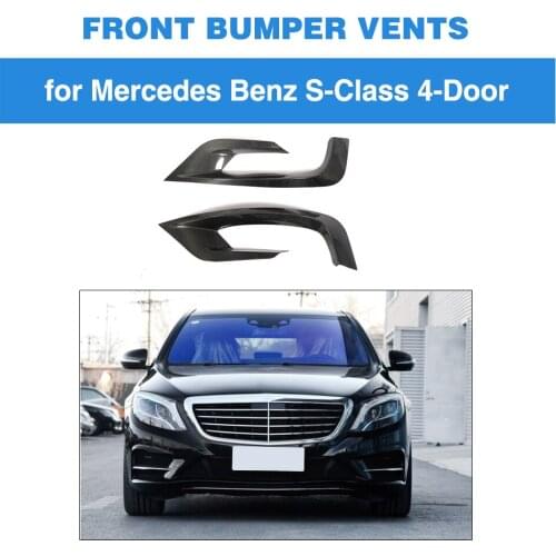 For Mercedes-Benz S Class W212 S400 S500 S600 Sport Sedan 2017 2018 Decoration Front Bumper Fender Trim Air Vent Carbon Fiber